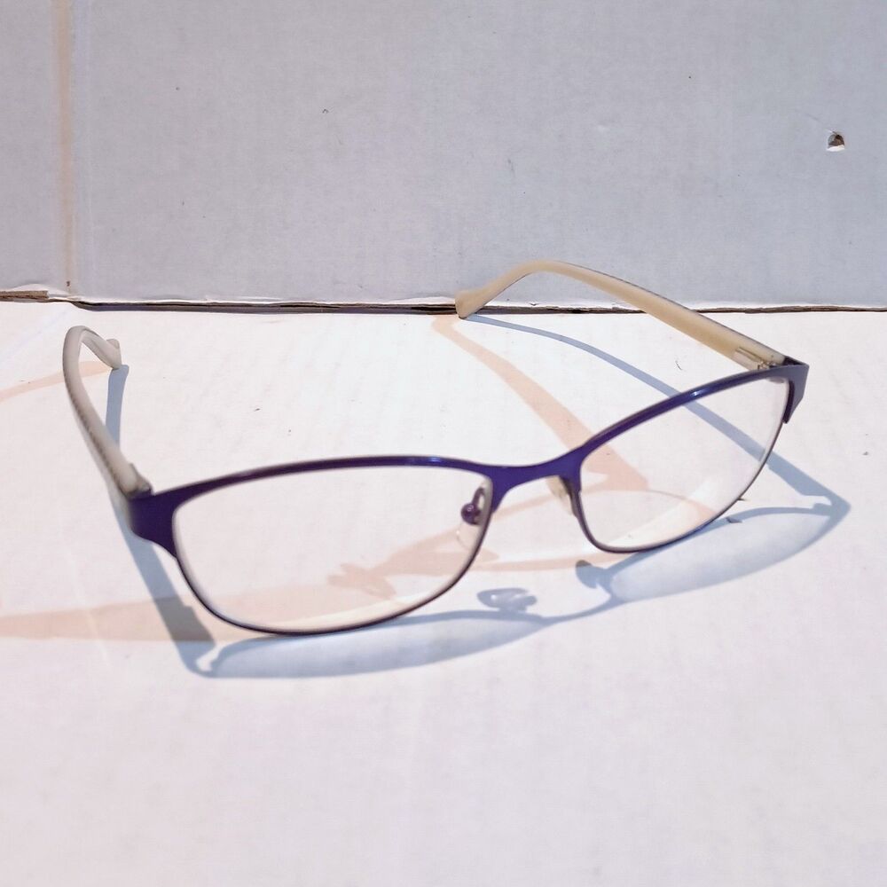 Lucky Brand Soft Rectangle Eyeglass Frames-D102-Purple-Striped Arms-Full Rim